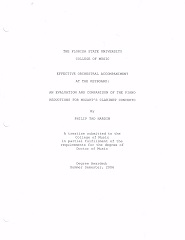 Effective Orchestral Accompaniment at the Keyboard: An Evaluation and Comparison of the Piano Reductions for Mozart’s Clarinet Concerto