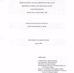 An Analysis of the Sonata for Trumpet and Piano by Peter Maxwell Davies