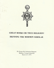 Great Books or True Religion? Defining the Mormon Scholar by BYU