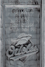 Orioles vs. California Angels Season Ticket 1995 Collectible Metal Ticket