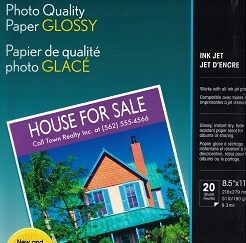 Epson Photo Quality Paper Glossy – Ink Jet – 8.5″ x 11″ Paper – S041124 (Packet of 20 Sheets)