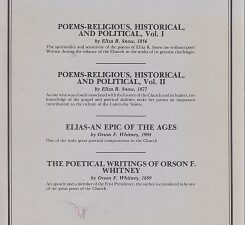 Poems vols.1-2 (Eliza R. Snow) and Elias / Poetical Writings of Orson F. Whitney – Early Church Reprints