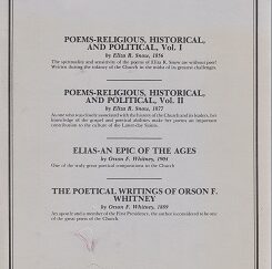 Poems vols.1-2 (Eliza R. Snow) and Elias / Poetical Writings of Orson F. Whitney - Early Church Reprints