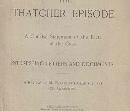 The Thatcher Episode, A Concise Statement of the Facts in the Case ~ 1896