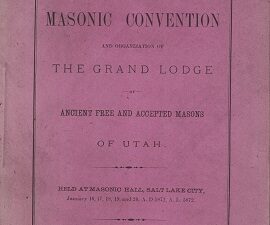 1872 ~ Proceedings of the Masonic Convention … of Utah
