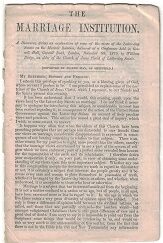 The Marriage Institution, A Discourse, Dec. 9, 1879 ~ William Budge