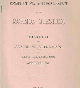 The Constitutional & Legal Aspect of the Mormon Question -1882