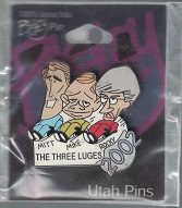 The Three Luges, Mitt, Mike, Rocky ~ Utah Pins ~ Pat Bagley Pin ~ (2002 Winter Olympics Pin)