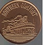 Southern Comfort Plastic Token – Double Sided – Gold Colored