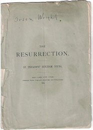 1884 ~ The Resurrection ~ by President Brigham Young ~ [pamphlet]