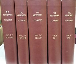 The Messenger ~ Te Karere ~ Vols 1-9, 1907-1913  ~ Photo-Copied & Bound! ~ [9 Vols in 5 Vols.]