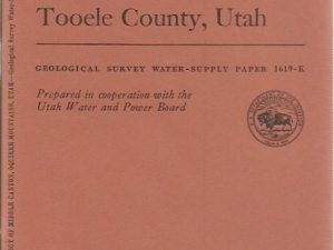 Hydrogeology of Middle Canyon Oquirrh Mountains Tooele County, Utah