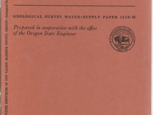 Ground-Water Resources of Cow Valley Malheur County, Oregon