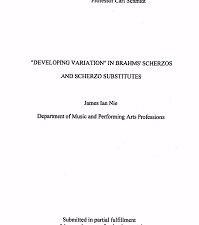 Developing Variation” in Brahms’ Scherzos and Scherzo Substitutes ~ Unbound Thesis