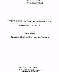 Developing Variation" in Brahms' Scherzos and Scherzo Substitutes ~ Unbound Thesis