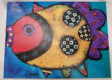 Jenny Foster 2012 Print, Fish, Item No.19945, Canvas Wall Art, 12″x16″ UPC: 748787199455
