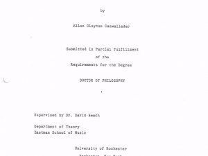 Multileveled Motivic Repetition in Selected Intermezzi for Piano of Brahms ~ Allen Clayton Cadwallader