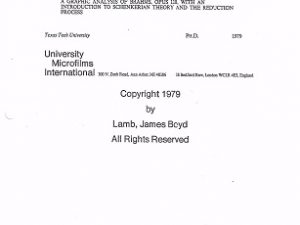 A Graphic Analysis of Brahms, Opus 118