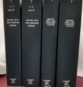 4 Volume Set: Meyers Orts Und Verkehrs Lexicon ~ Photocopied & Bound!