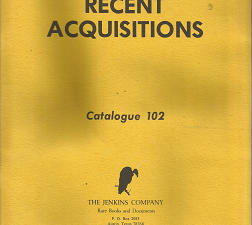 Recent Acquisitions: Catalogue 102