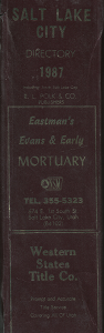 Polk’s City Directory: Salt Lake City, Utah, 1987