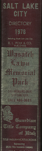 Polk’s City Directory: Salt Lake City, Utah, 1978
