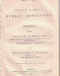 1851 ~ Three Nights’ Public Discussion in Bolton . . . [Pamphlet]