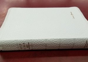 White Leather Edition ~ Missionary Edition ~ Holy Bible w/References — Gold-Leafed Page Edges — Very Clean and Very White
