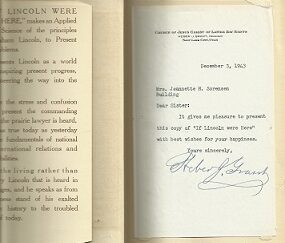 Book on Abraham Lincoln Signed by Heber J. Grant