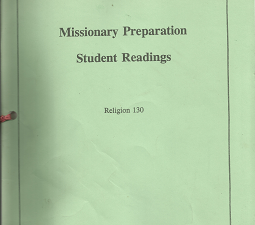 Missionary Preparation Student Readings (Religion 130)
