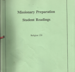 Missionary Preparation Student Readings (Religion 130)