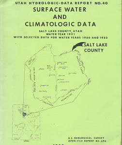 Utah Hydrologic-Data Report No.40 Surface Water and Climatologic Data (1983)