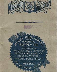 Masonic Directory ~ Masonic Goods ~ Tiny Booklet ~ Macoy Publishing and Masonic Supply Co.