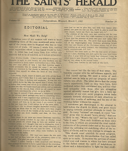 The Saints Herald: Vol. 70, No. 10, March 7, 1923