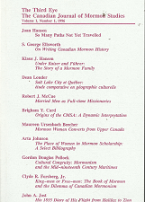 The Third Eye: The Canadian Journal of Mormon Studies: Volume 1, Number 1, 1996