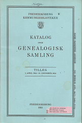 Katalog over Genealogisk Samling: April 1944-December 1950