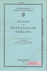 Katalog over Genealogisk Samling: April 1944-December 1950