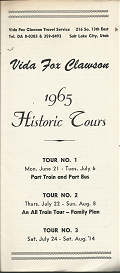 Vida Fox Clawson: 1965 Historic Tours Pamphlet
