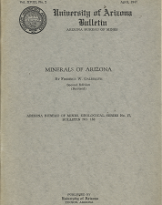Univeristy of Arizona Bulletin: Volume 18, Number 2, Minerals of Arizona – Frederic W. Galbraith