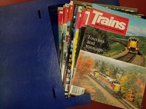 13 Misc. Issues of Trains Magazine ~ In Plastic Folder ~ 1972-1993