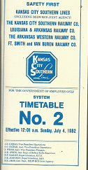System Timetable Number 2; Safety First Kansas City Southern Lines