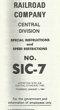 S00 Line Railroad Company: Central Division: No. SIC-7