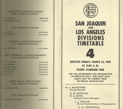 Southern Pacific Company: San Joaquin and Los Angeles Divisions Timetable 4