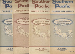 4 Southern Pacific Passenger Train Schedules, 1968-1970 ~ Golden Empire