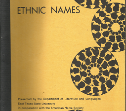 South Central Names Institute: Publication 6: Ethnic Names
