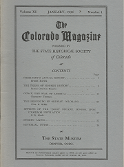 The Colorado Magazine: January 1934, Volume 11, Number 1