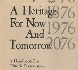 New Jersey: A Heritage for Now and Tomorrow: A Handbook for Historic Preservation