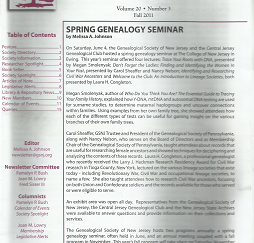 GSNJ Newsletter: Genealogical Society of New Jersey[12 Issue Set]