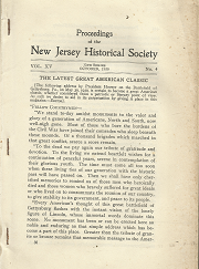Proceedings of the New Jersey Historical Society: October, 1930, Number 4, Volume 15