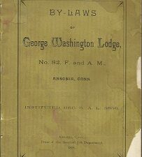 1894 ~ By-Laws of the George Washington Lodge ~ Connecticut